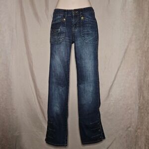 Bubblegum American Flavour Jeans Womens Dark Wash Wide Leg